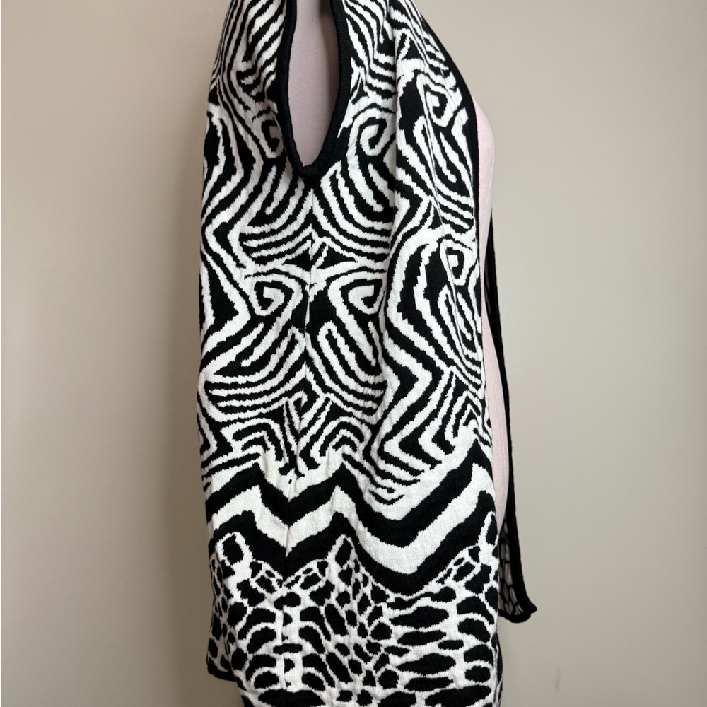 Chico's Mixed Animal Print Longline Open Front Sweater Vest in size large (2) - Picture 3 of 8
